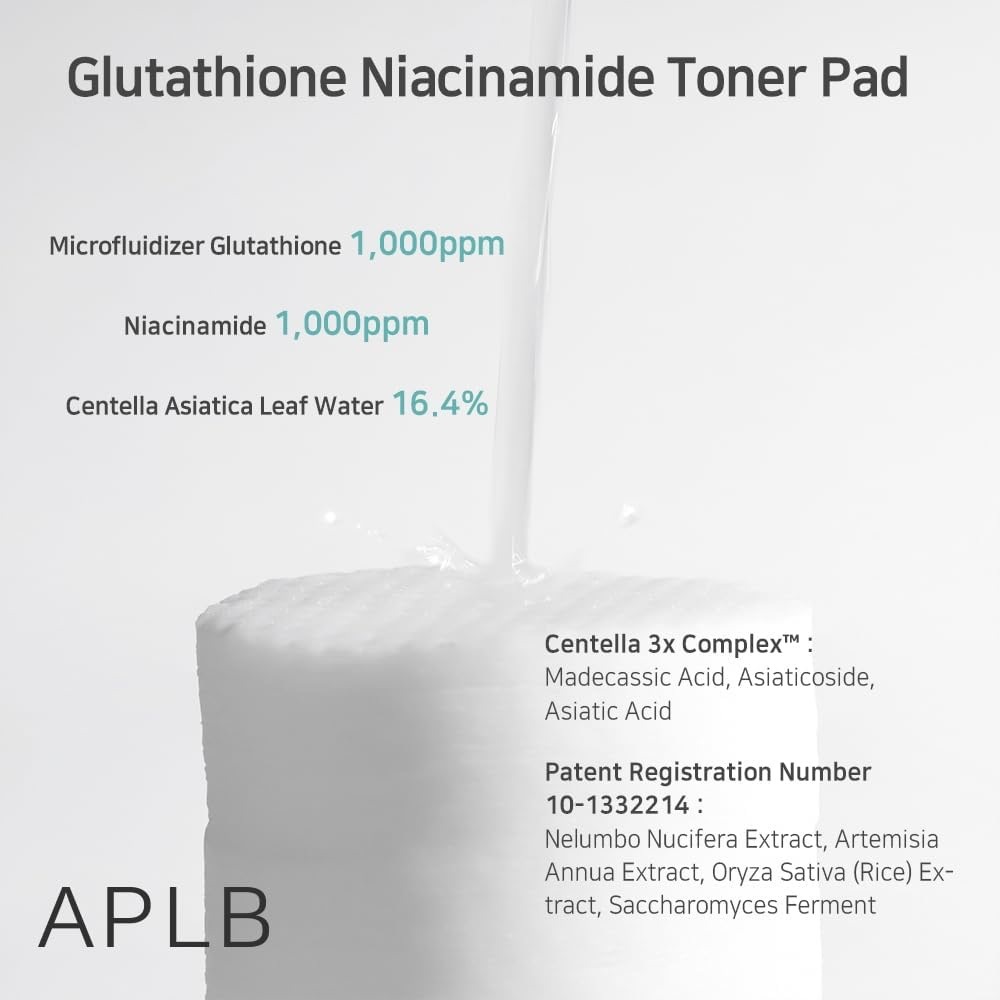 APLB Glutathione Niacinamide Toner Pad- sensitive skin, tighten pores, brighten - Picture 4 of 11